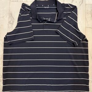 Croft & Barrow Dark Blue Polo with Cream Stripes